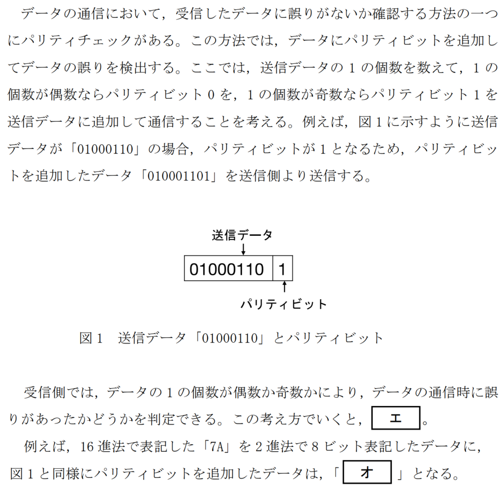 共通テスト情報Ⅰ試作問題第1問